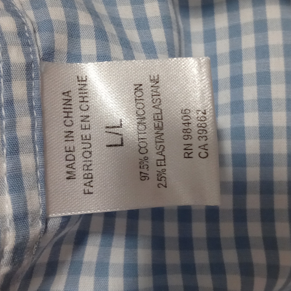 💙Theory💙 - Men's Blue/White Gingham Sylvain Amicable L/S Button Down - Picture 5 of 9